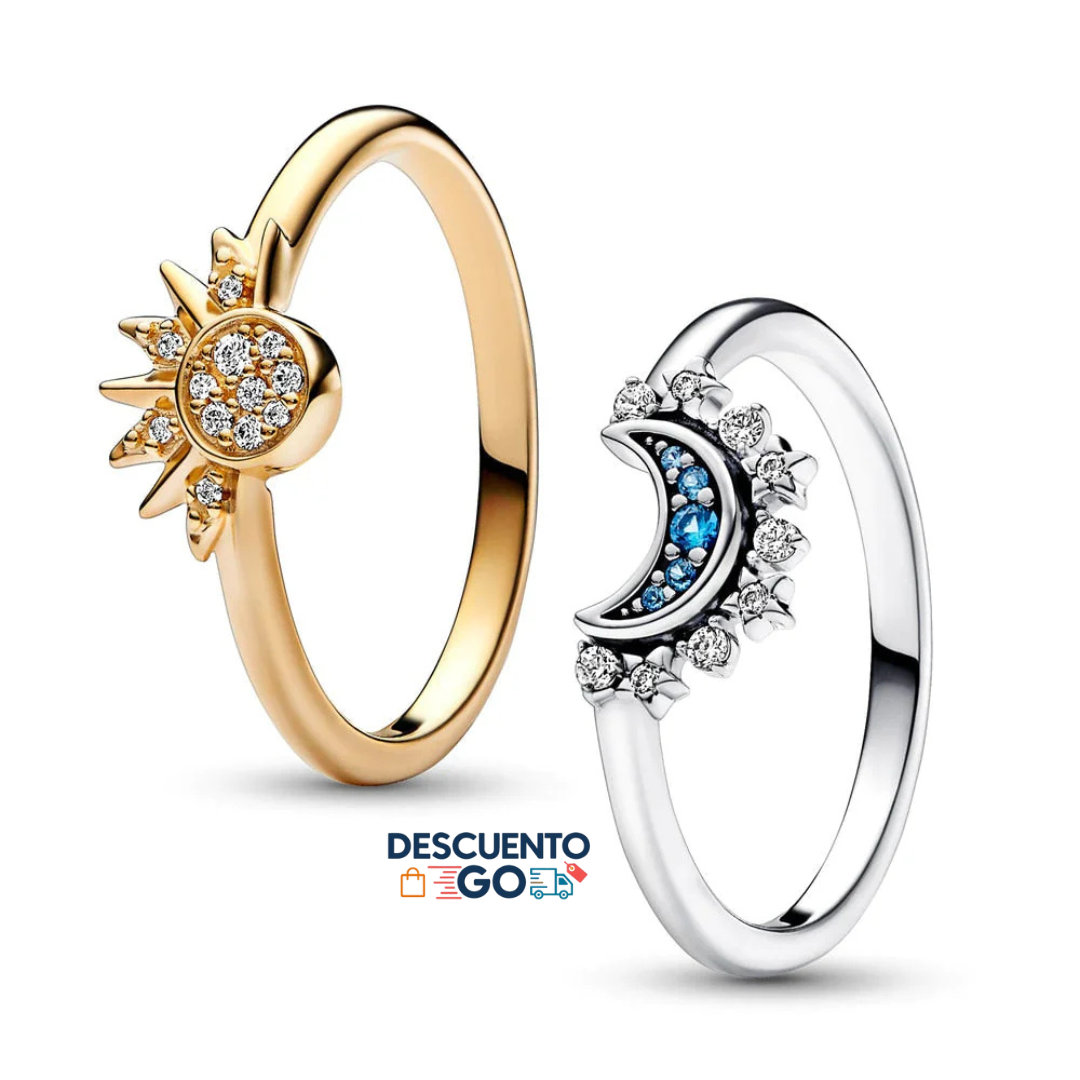 Anillos Sol y Luna Eclipse (Set x2 anillos) – Detalle con Significado y Amor