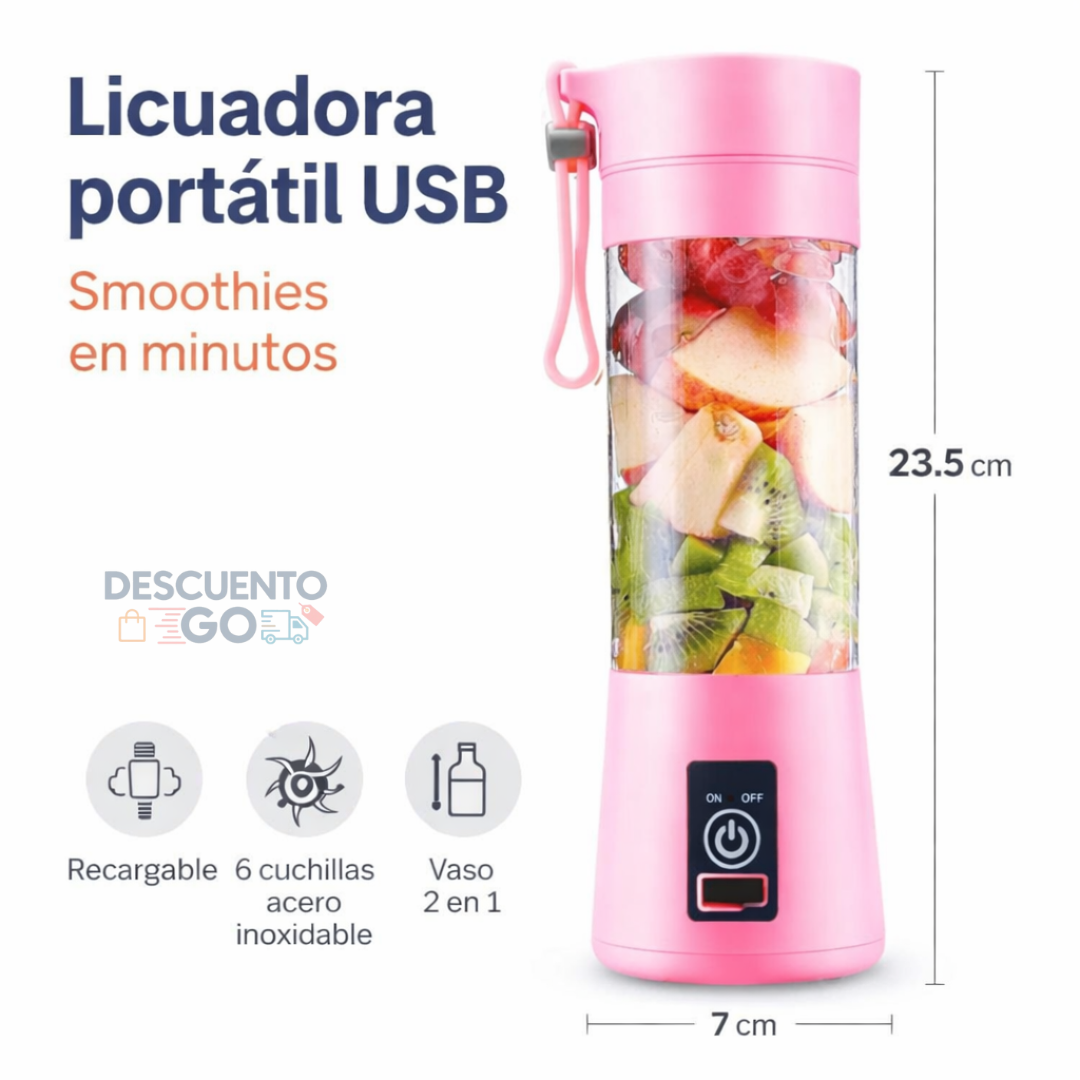 🥤 Licuadora Portátil USB – Práctica, Potente y Recargable