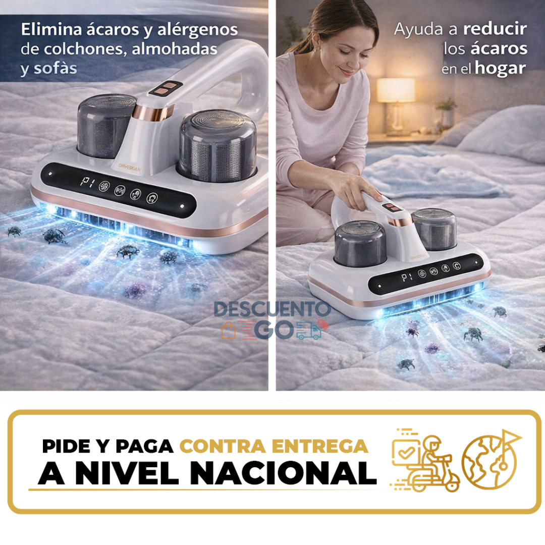 Aspiradora Mata Ácaros UV 10.000Pa con Filtro HEPA – Elimina 99.9% de Ácaros y Alérgenos en Colchones